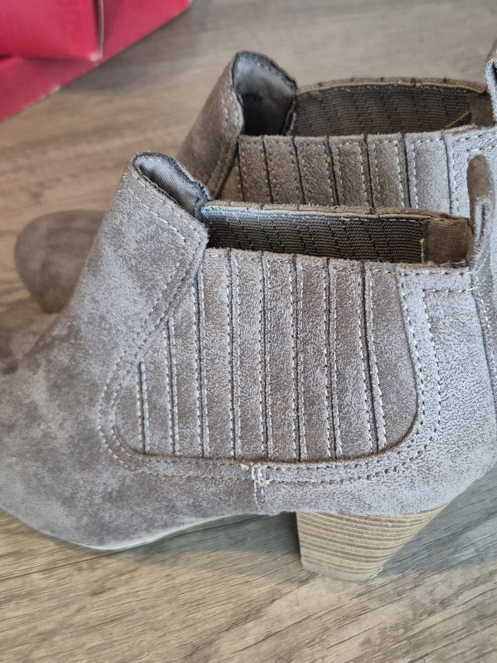 Women's Taupe Suede Ankle Booties
